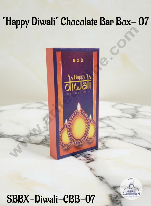 Diwali Chocolate Bar Box - Design 07 (Pack of 10 Pcs ) (SBBX-Diwali-CBB-07)- CAKE DECOR™