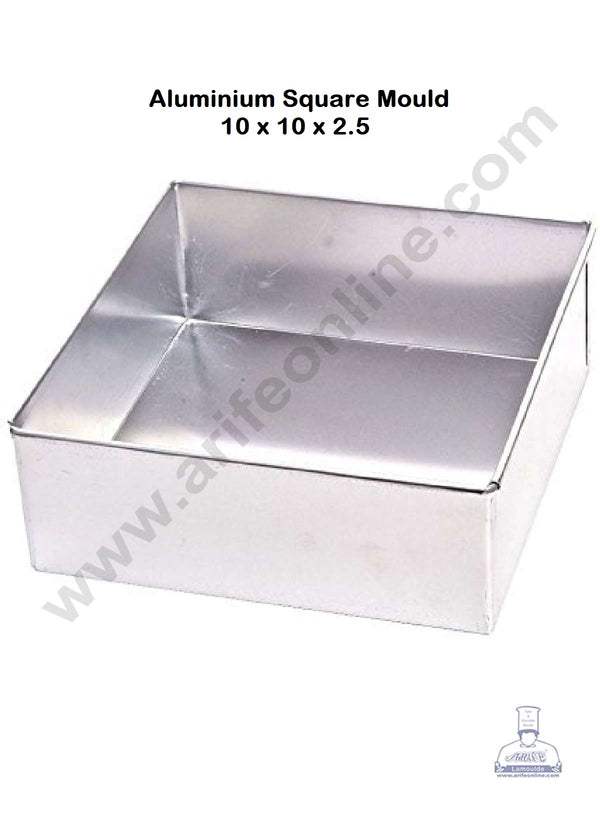 CAKE DECOR™ Aluminum Square Cake Mould - 10 in x 2.5 in