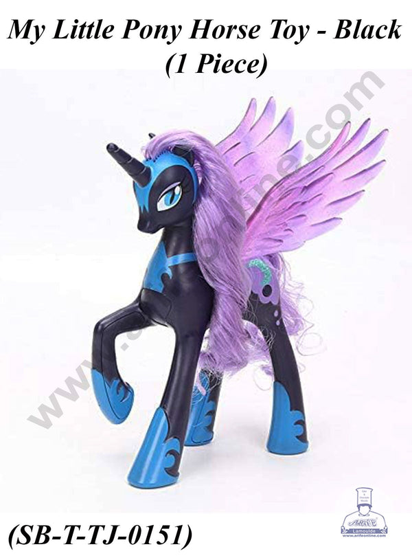 CAKE DECOR™ 1 Piece My Little Pony Horse Toy - Black for Cake Topper and Cake (SB-T-TJ-0151)