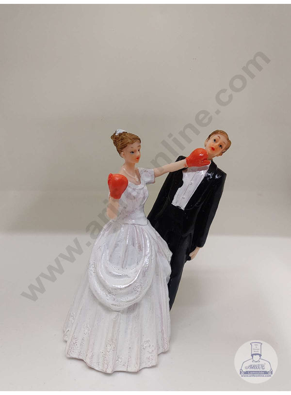CAKE DECOR™ 1 Pcs Wedding Couple Ceramic Figure Cake Topper Decorations (SBCT-11313-J)