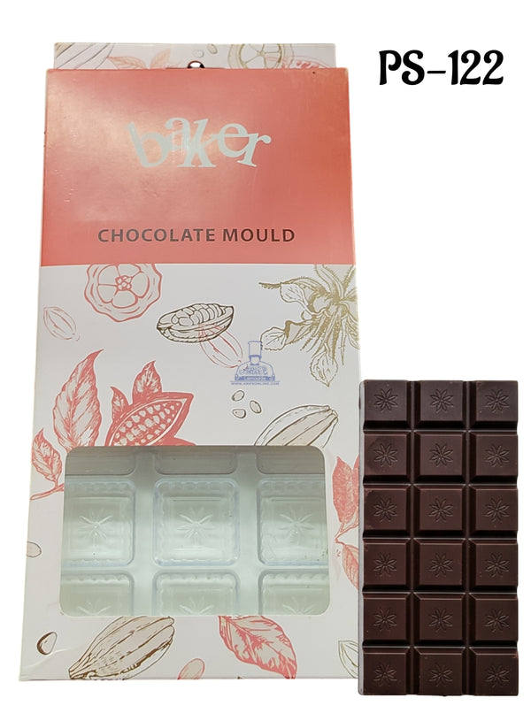 CAKE DECOR™ Regular Bakers 21-Cavity Square Flower Polycarbonate Chocolate Mold |SBPS-122|1 Piece|