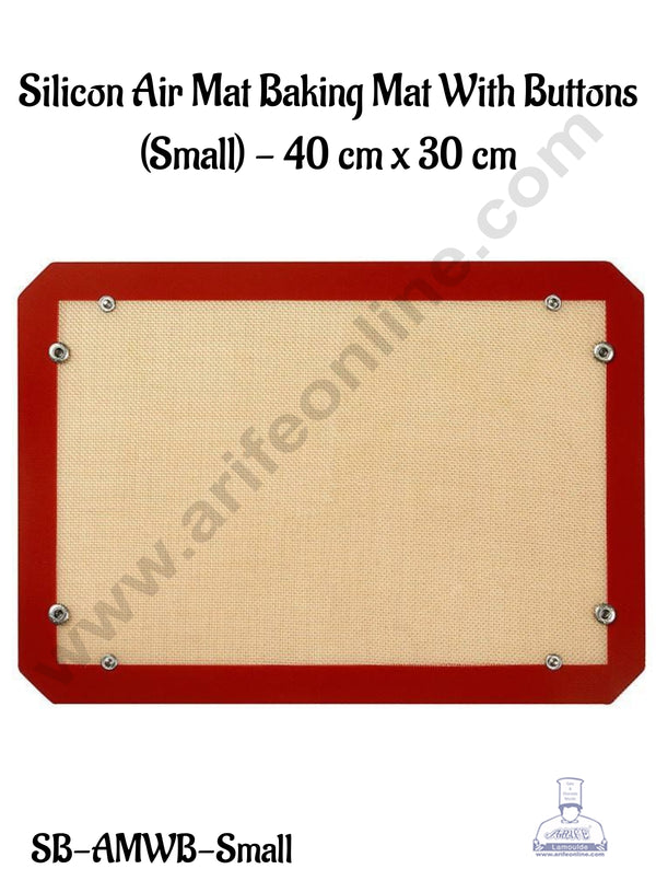 CAKE DECOR™ Silicon Air Mat Baking Mat With Buttons (Small) - 40cm x 30cm (Length x Breadth)