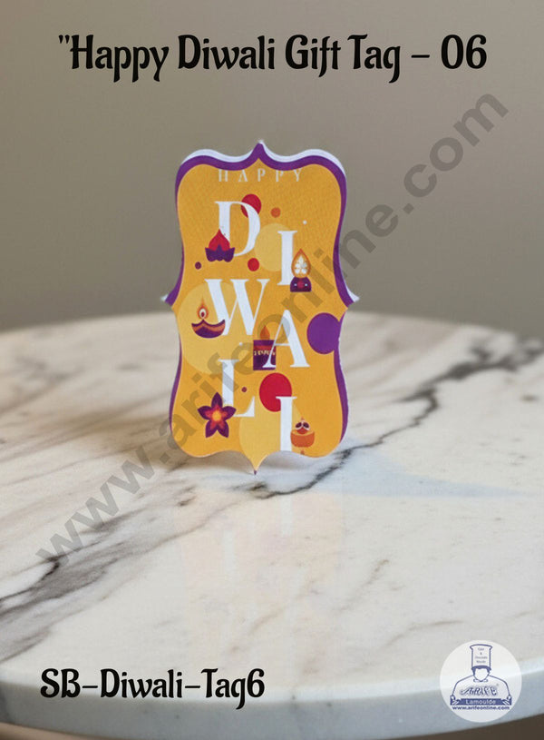 Cake Decor™ "Happy Diwali" Gift Tag 06 | Paper Gift Tags (10pc Pack) | SB-Diwali-Tag6