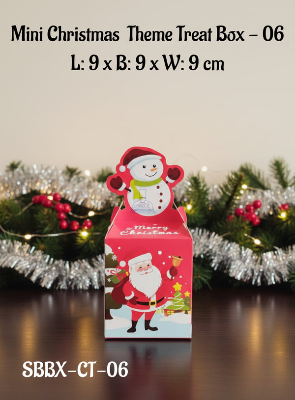 CAKE DECOR™ Mini Christmas Theme Treat Box - 06 | L: 9 x B: 9 x W: 9 cm |Gift Box | Candy Box | Cookies Box | Sweet Treats Box| SBBX-CT-06 (10 Pcs Pack)