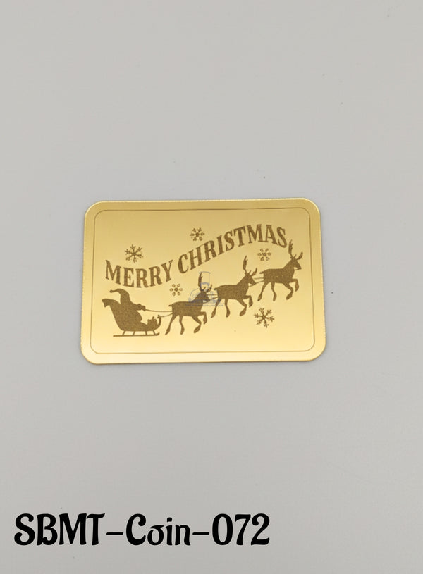 CAKE DECOR™ Acrylic Merry Christmas Coin Topper for Cake and Cupcakes ( SBMT-Coin-072)| 1 Piece |