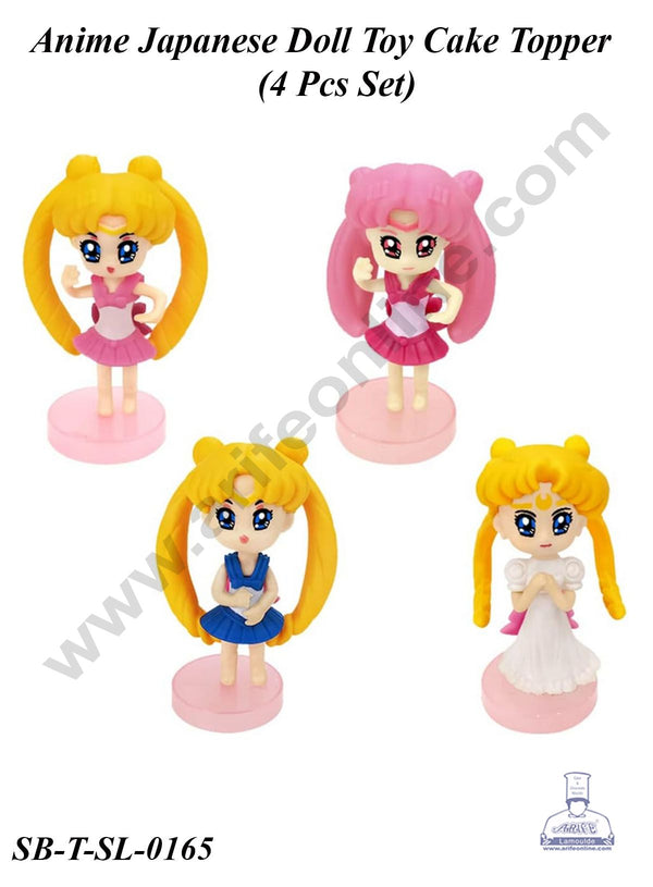 CAKE DECOR™ 4 Pcs Set Anime Japanese Doll Toy Cake Topper (SB-T-SL-0165)