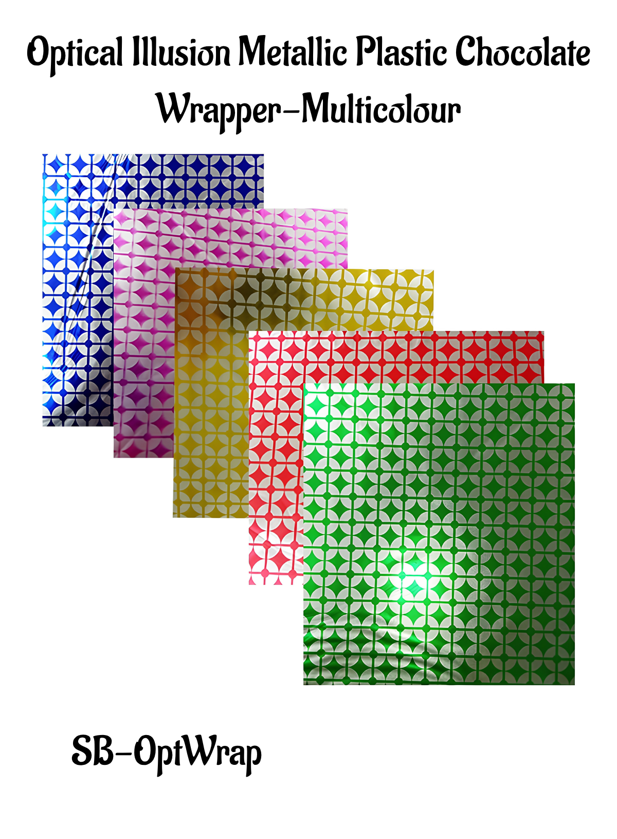 Wrapper Multicolour Home Cake Decor Optical Illusion Metallic Plastic Chocolate Wrapper ...