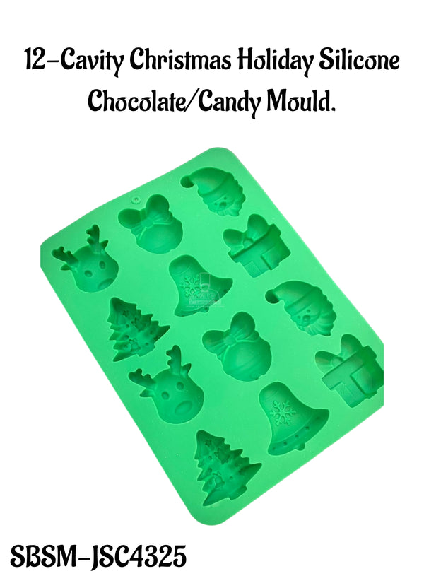 CAKE DECOR™ 12-Cavity Christmas Holiday Silicone Chocolate/Candy Mould - SBSM-JSC4325