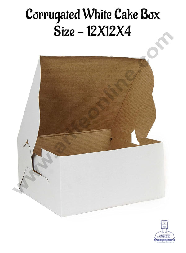 CAKE DECOR™ Corrugated White Cake Boxes Pack of 5 Pieces - 12 Inch