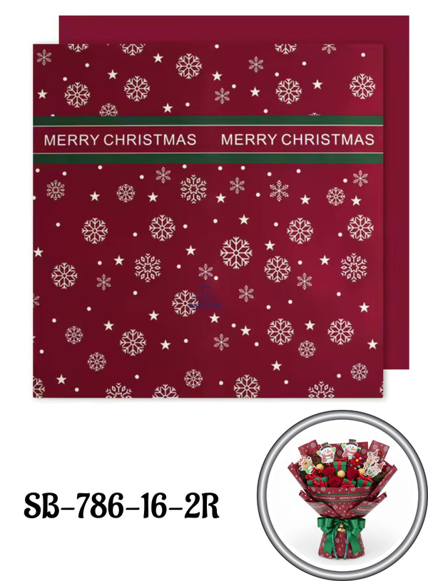 Christmas Bouquet Wrapping Sheets | Premium Wrapping Paper Christmas Design (Red2)   - CAKE DECOR™
