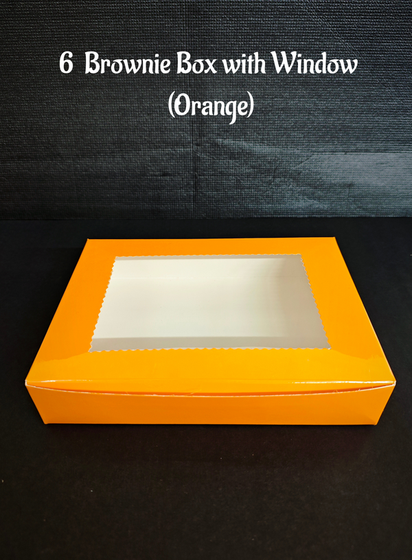 CAKE DECOR™ 6 Cavity Brownie Boxes Orange color | Brownie Carriers - 10 Pcs Pack