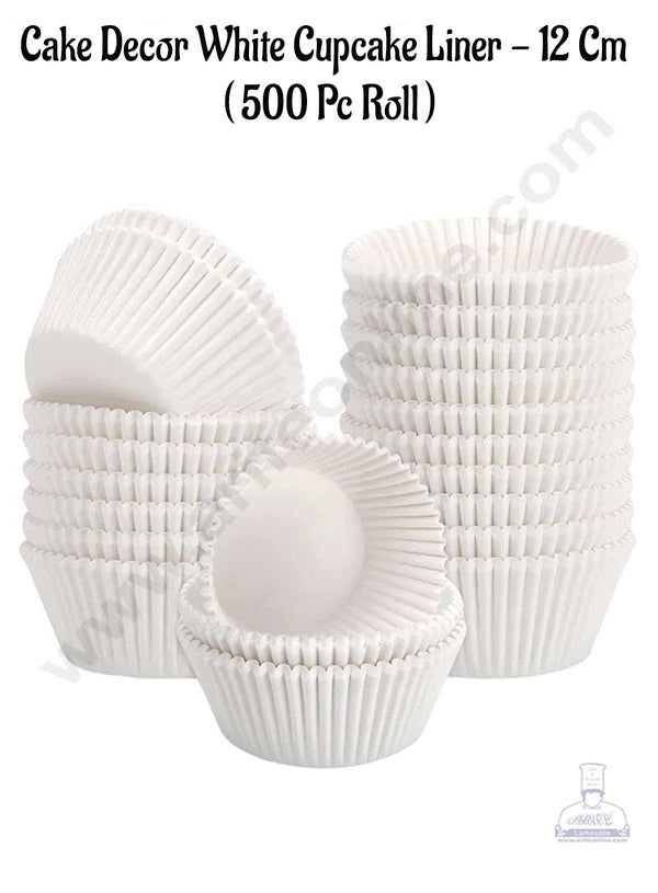 Cake Decor™ White Paper Cupcake Liner Cylinder Pack - 12cm (500 Pcs Roll)