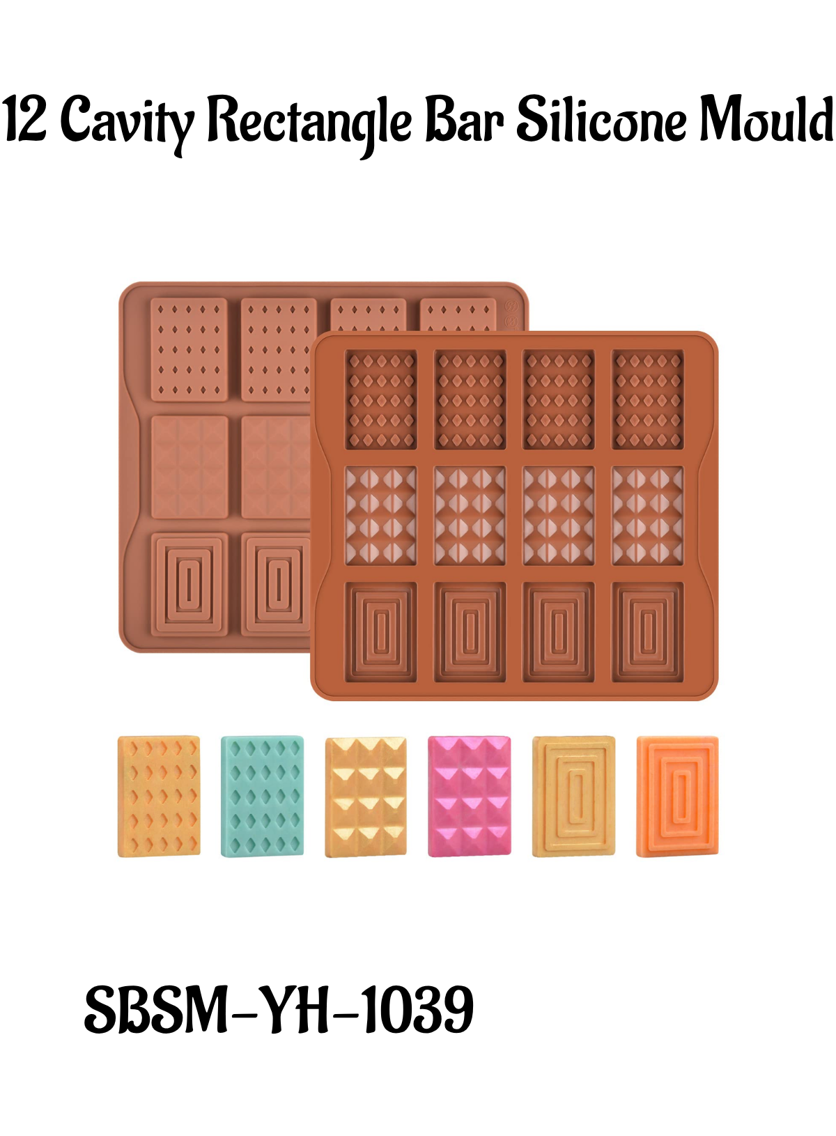 Home 12 Cavity Mini Rectangle Bars Silicone Chocolate Mould | Flexible ...