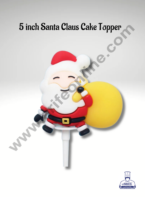 CAKE DECOR™  5 inch Santa Claus Cake Topper Rubber Cake Topper - 1 Piece