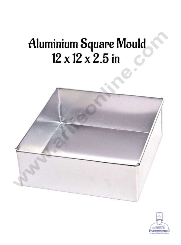 CAKE DECOR™ Aluminum Square Cake Mould - 12 in x 2.5 in