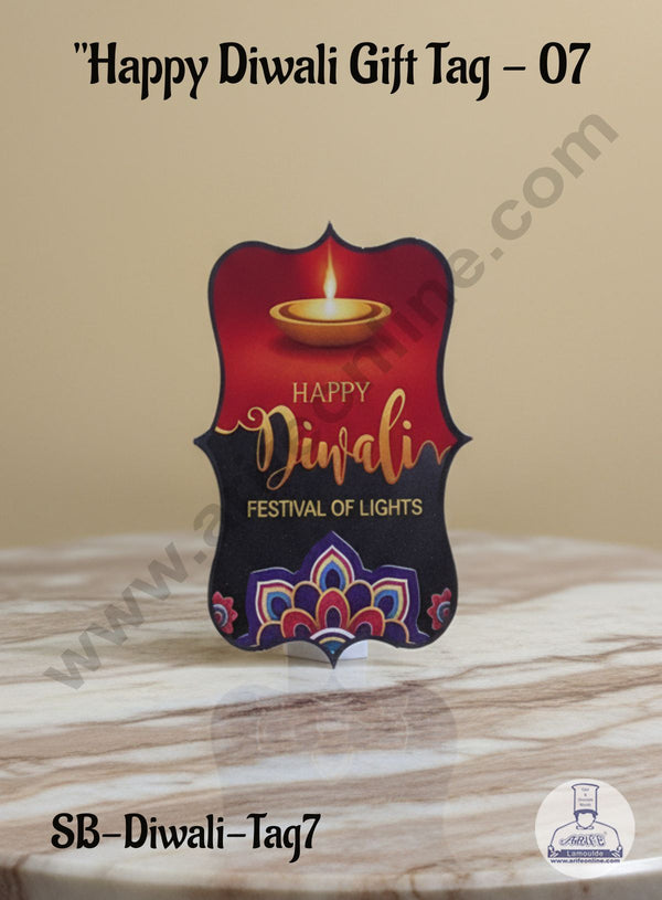 Cake Decor™ "Happy Diwali" Gift Tag 07 | Paper Gift Tags (10pc Pack) | SB-Diwali-Tag7