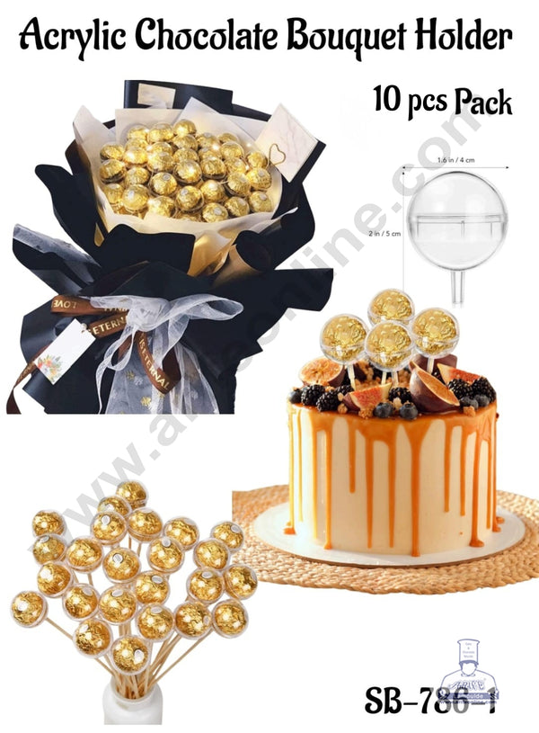 CAKE DECOR™ Acrylic Chocolate Bouquet Holder - 10 Pcs Pack | SB-786-1|