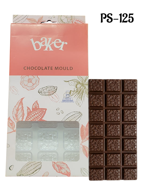 CAKE DECOR™ Regular Bakers 21-Cavity Polycarbonate Honeycomb Square Chocolate Mold |SBPS-125|1 Piece|