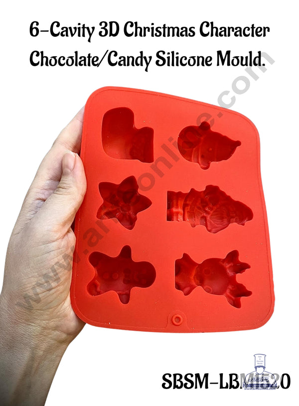 CAKE DECOR™ 6-Cavity 3D Christmas Character Chocolate/Candy Silicone Mould - SBSM-LBM1520