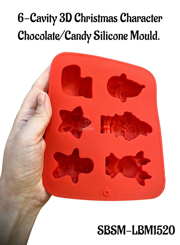 CAKE DECOR™ 6-Cavity 3D Christmas Character Chocolate/Candy Silicone Mould - SBSM-LBM1520