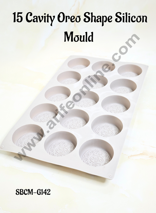 CAKE DECOR™ 15 Cavity Oreo Shape Silicon Mould | Chocolate Mould