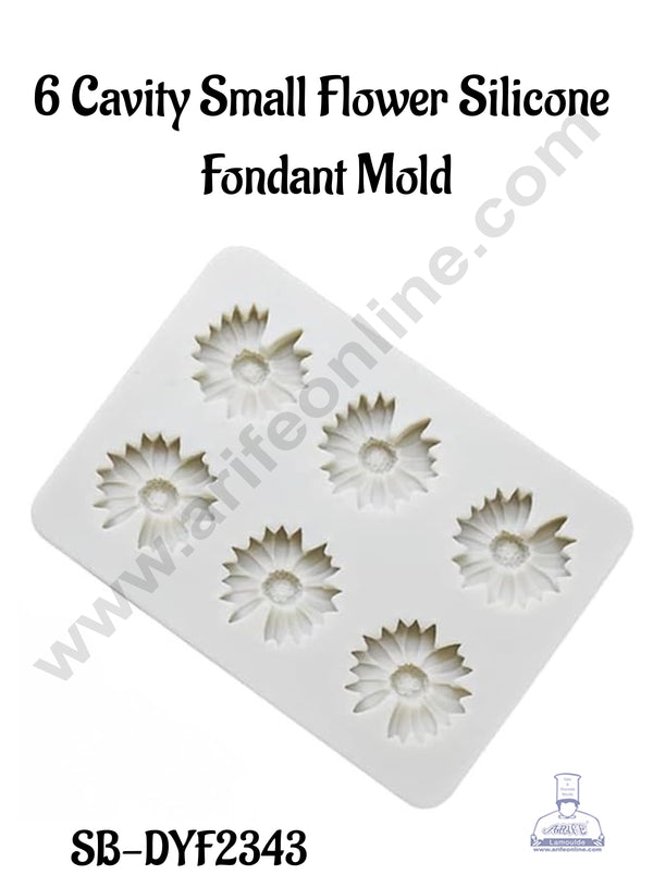 CAKE DECOR™ 6 Cavity Small Flower Silicone Fondant Mold│SB-DYF2343│