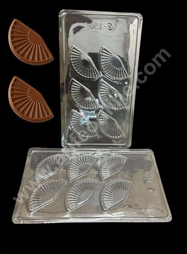 6 Cavity Fan Shape Mould PVC Chocolate mould (1 pcs pack) E-150- CAKE DECOR™