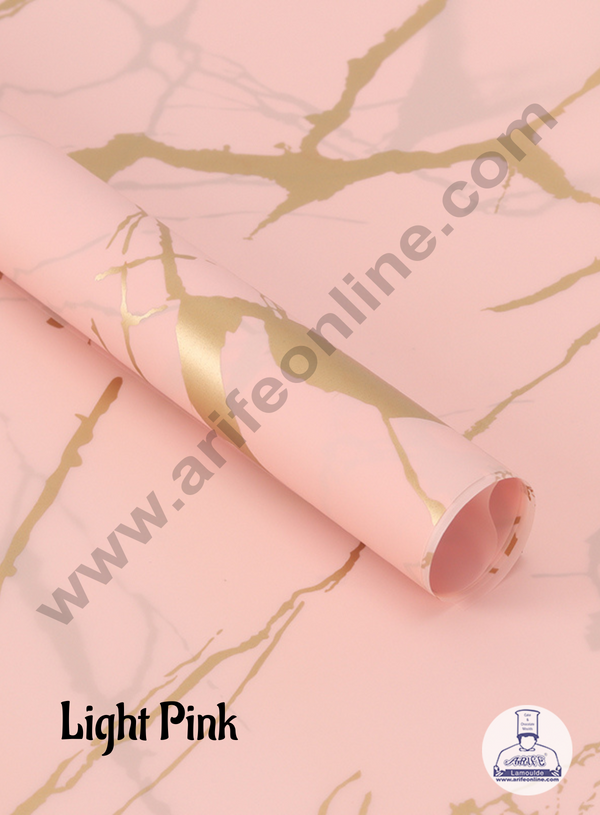 Korean Bouquet Wrapping Sheets | Premium Flower Wrapping Paper Marble Design  (Light Pink)   - CAKE DECOR™