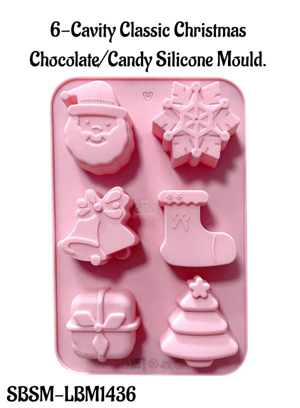CAKE DECOR™ 6-Cavity Classic Christmas Chocolate/Candy Silicone Mould - SBSM-LBM1436