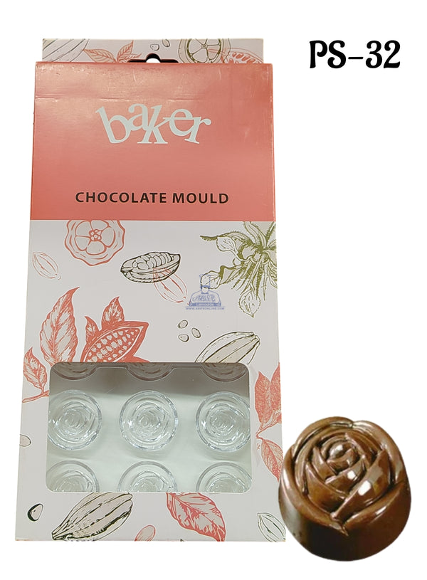 CAKE DECOR™ Regular Bakers 21-Cavity Polycarbonate Rose Flower Chocolate Mold |SBPS-32|1 Piece|