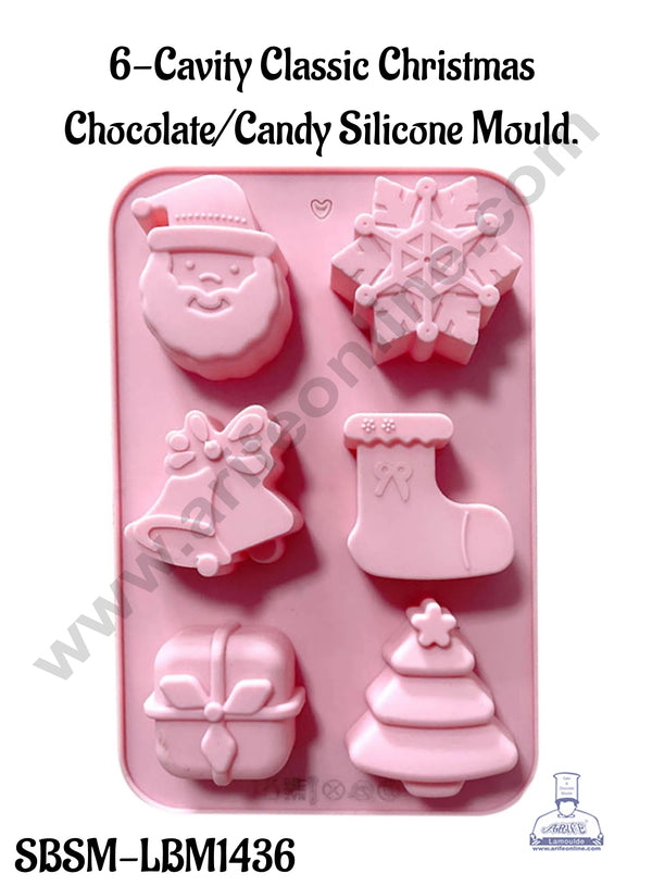 CAKE DECOR™ 6-Cavity Classic Christmas Chocolate/Candy Silicone Mould - SBSM-LBM1436