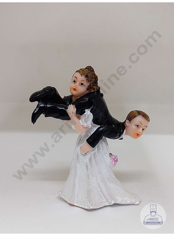 CAKE DECOR™ 1 Pcs Wedding Couple Cermaic Figure Cake Topper Decorations (SBCT-15515A-R)