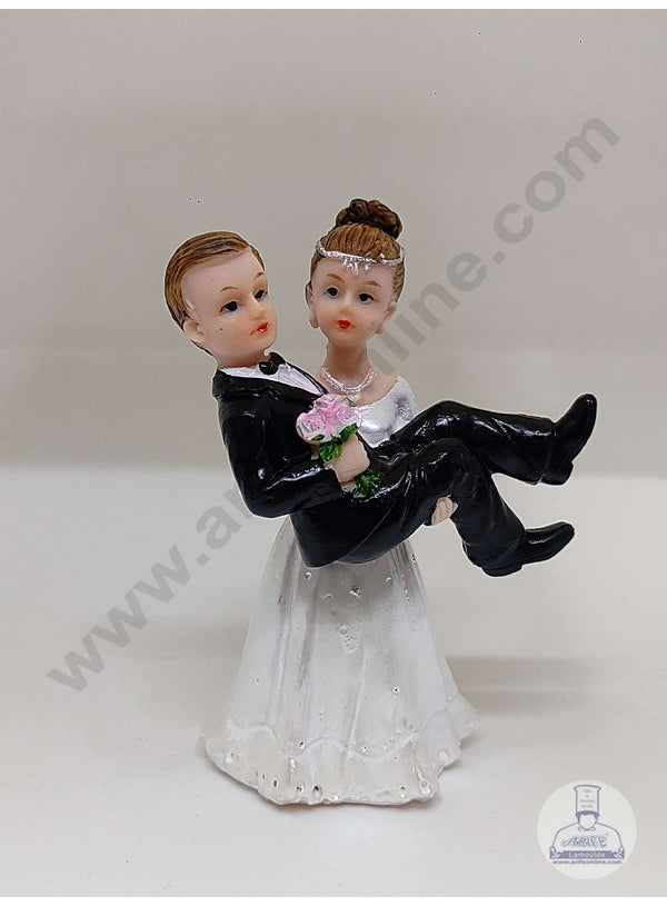 CAKE DECOR™ 1 Pcs Wedding Couple Cermaic Figure Cake Topper Decorations (SBCT-15515B-R)
