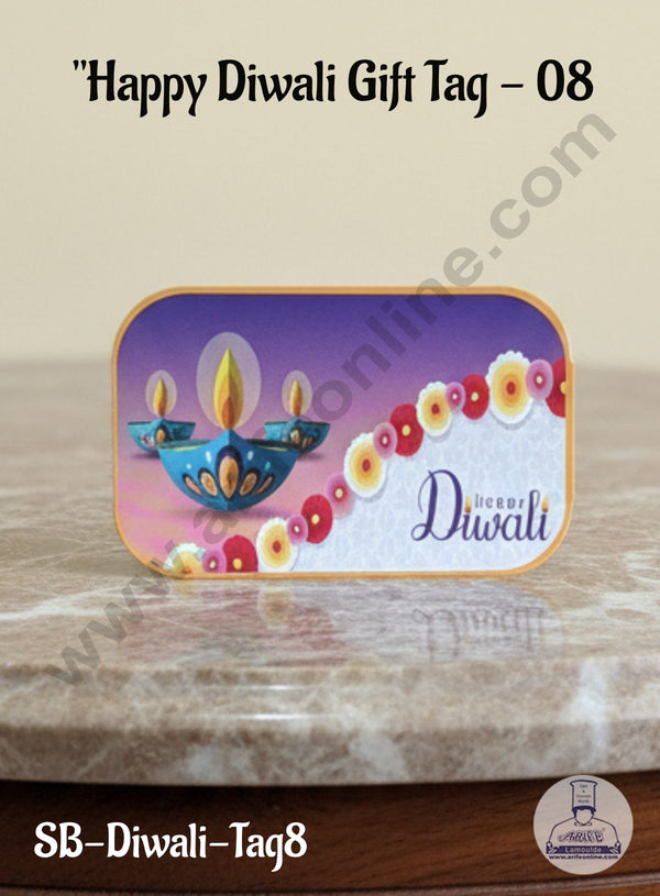 Cake Decor™ "Happy Diwali" Gift Tag 08 | Paper Gift Tags (10pc Pack) | SB-Diwali-Tag8