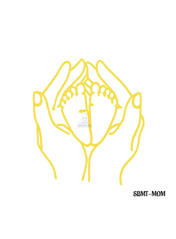 Mother's Day Cake Topper – Baby Feet in Mother's Hands | Gold Acrylic Cake Decoration - Cake Decor™