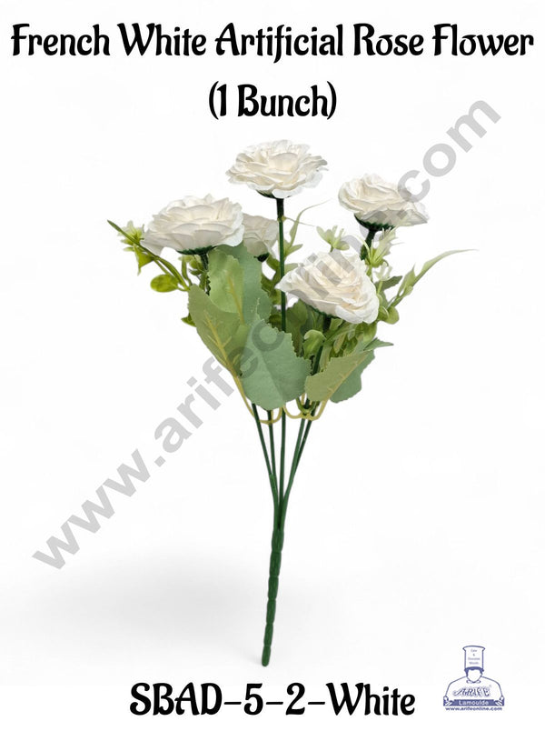 White French Rose Artificial Flower bunch For Cake Decoration – ( 1 Bunch ) Cake Decor™