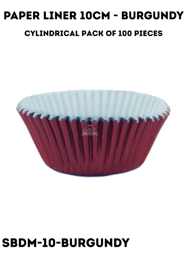 CAKE DECOR™ Burgundy Paper Liner For Cupcake and Muffins - Cylinder Pack 100 Pcs - 2 Inch Diameter X 1 Inch Height