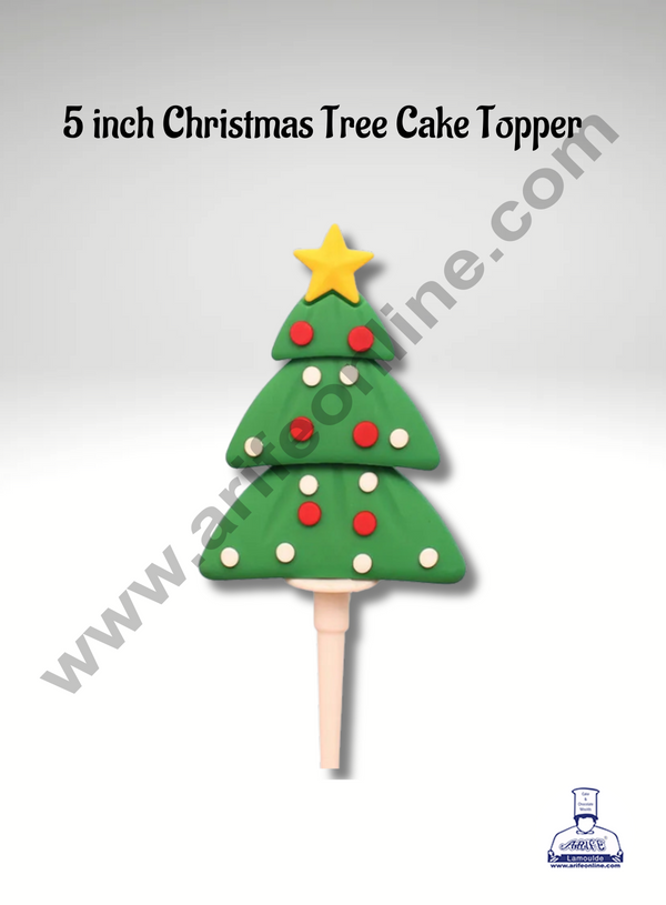 CAKE DECOR™  5 inch Christmas Tree Rubber Cake Topper - 1 Piece