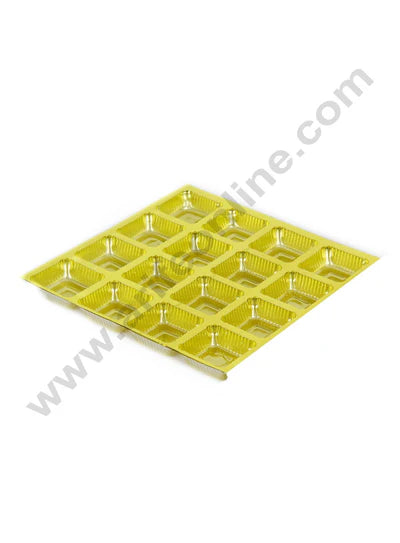 16 Cavity Cake Decor Golden Metallic Color Chocolate Cavity Tray (Pack of 10 pcs) - CAKE DECOR™