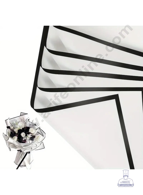 Premium Black Edge Korean Wrapping Sheet | Premium Flower Wrapper (White)- CAKE DECOR™