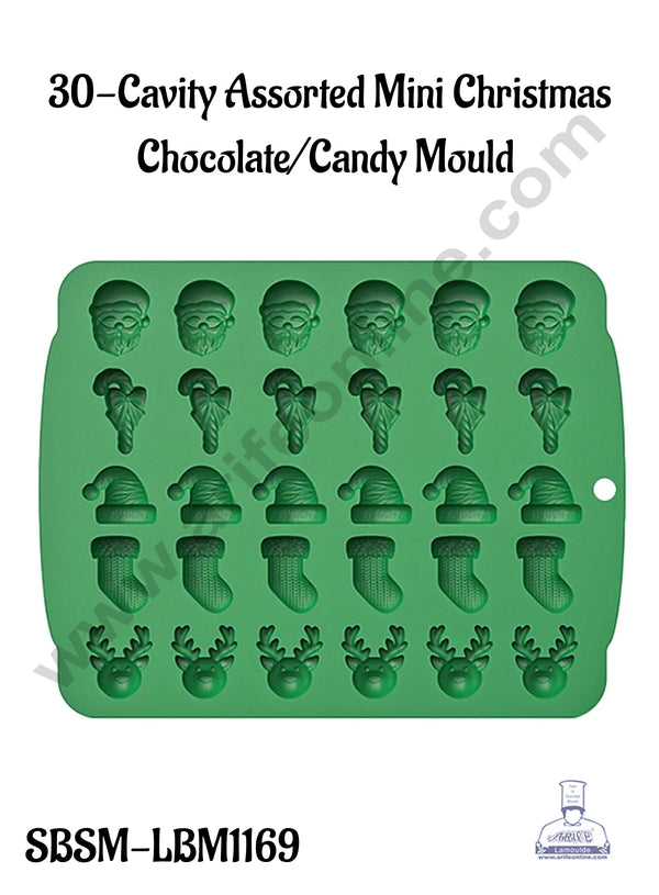 CAKE DECOR™ 30-Cavity Assorted Mini Christmas Chocolate/Candy Mould - SBSM-LBM1169