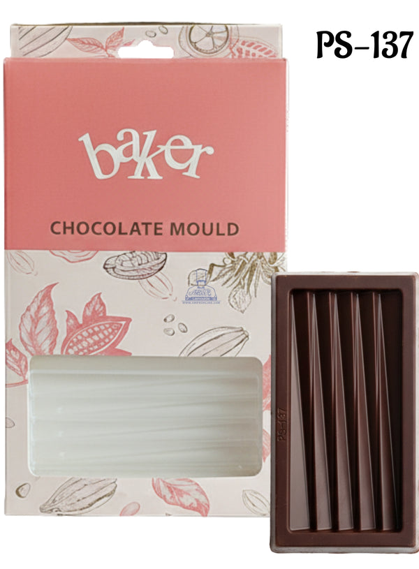 CAKE DECOR™ Heavy Bakers 3 Cavity Polycarbonate Segmented Artisan Chocolate Bar Mold |SBPS-137|1 Piece|
