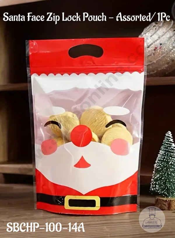 CAKE DECOR™ Santa Face Zip Lock Pouch - Assorted/ 1Piece - 15.5x23.5x3.5 cm (SBCHP-100-14A)