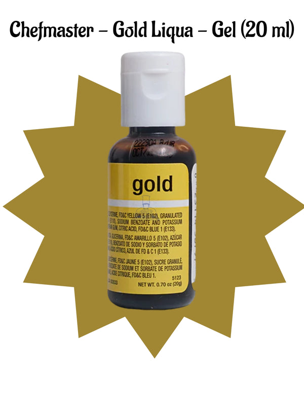 Chefmaster Liqua-Gel Gold .70 oz Food Color (20 ml)