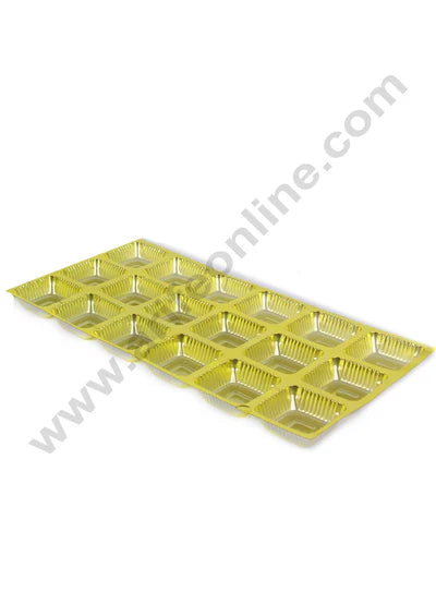 18 Cavity Cake Decor Golden Metallic Color Chocolate Cavity Tray (Pack of 10 pcs) - CAKE DECOR™