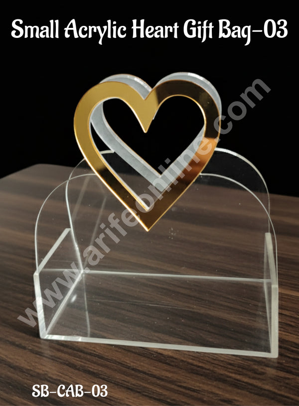 CAKE DECOR™  Small Acrylic Heart Gift Bag-03 │SB-CAB-03│
