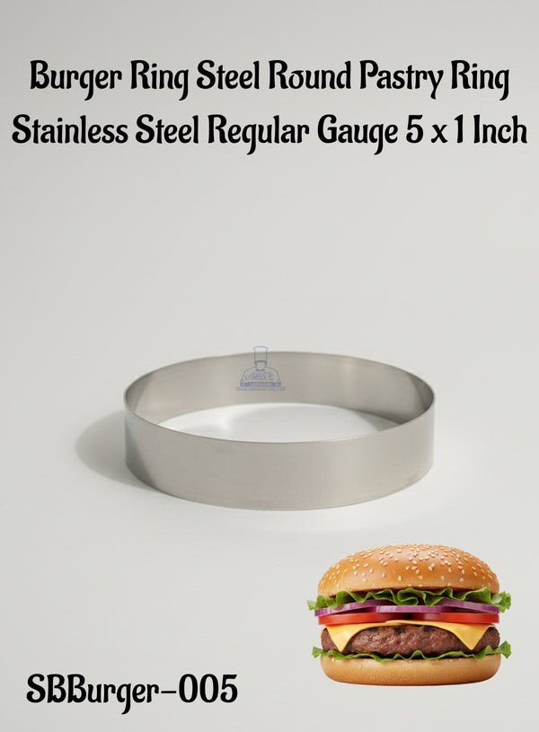 Cake Decor ™ Round Cake Ring and Burger Ring Stainless Steel Regular Ring (5 inch Diameter X 1 inch Height )