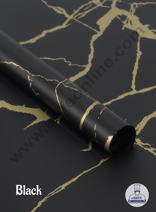 Korean Bouquet Wrapping Sheets | Premium Flower Wrapping Paper Marble Design  (Black)   - CAKE DECOR™