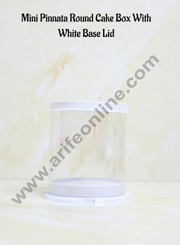 CAKE DECOR™ Mini Pinnata Round Cake Box With White Base Lid | Gift Box | Hamper Box | Pinata Box | 1 piece box.