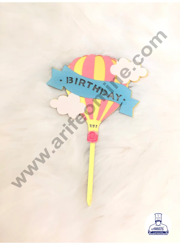 CAKE DECOR™ 5 Inch Imported Printed Cake and Cupcake Topper - Birthday Hot Balloon Cutout